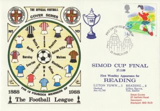 22 March 1988 Reading Football League Official Football First Day Cover