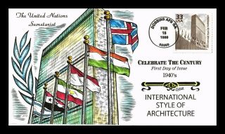 Us Cover International Style Architecture 1940s Century Fdc Collins Hand Colored