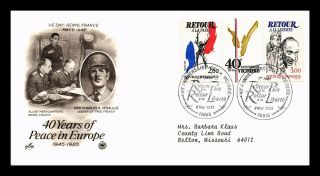 Dr Jim Stamps Wwii Peace In Europe First Day Issue France Monarch Size Cover