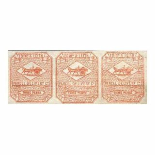 Sgcd19 3d Brown Red Edinburgh And Leith Circular Delivery Stamp Strip 3