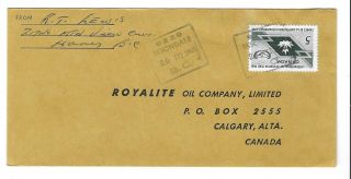 Canada Bc British Columbia - Essondale 1965 Moon Cancel Cover - Royalite Oil
