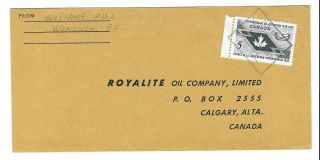 Canada Bc British Columbia - Wonowon 1965 Moon Cancel Cover - Royalite Oil