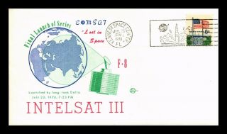 Dr Jim Stamps Us Intelsat Iii Final Launch Of Series Space Event Cover 1970