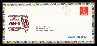 Dr Jim Stamps Us Airmail First Flight Am 9 Honolulu Atlanta Legal Size Cover