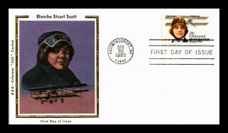 Dr Jim Stamps Us Blanche Stuart Scott Air Mail Colorano Silk First Day Cover C99