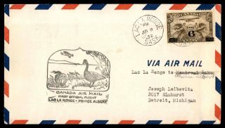Mayfairstamps 1932 Canada First Flight Cover Lac La Ronge To Prince Albert Wwb66