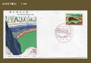 Xx,  Volcano Terrain,  Tourism,  National Park,  Nature,  Japan 1966 Fdc,  Cover