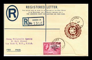 Dr Jim Stamps Accra Ghana Registered Gold Coast Postal Stationery Cover
