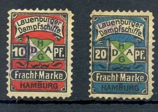 Germany Local Privat Post =lauenburger Dampfschiiffe= 2 St - 10 En 20 Pf.  - -  -