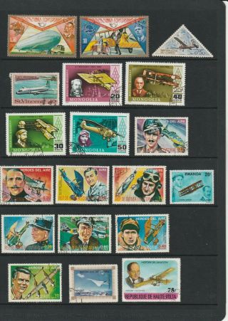 Aircraft Planes - Thematic Stamp Selection 4 Scans (2388l)