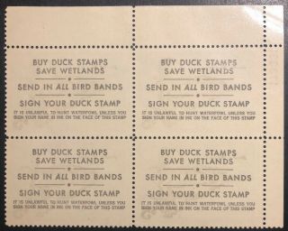 TDStamps: US Federal Duck Stamps Scott RW45 NH OG Lightly Crease P Blockof4 2