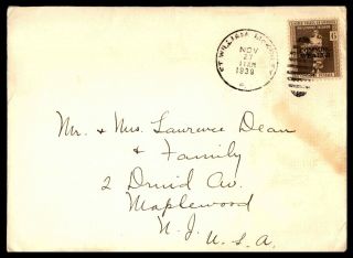 Philippines Ft William Mckinley 1939 Single Franked Cover To Us Maplewood Nj