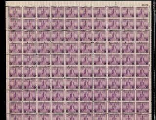 Us Scott 729,  3c Stamp Century Of Progress Sheet Of 100 Mnh Og Bcv $58