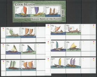 J175 2013 Cook Islands Sailing Ships Of The Pacific Michel 30 Euro 1kb,  Set Mnh