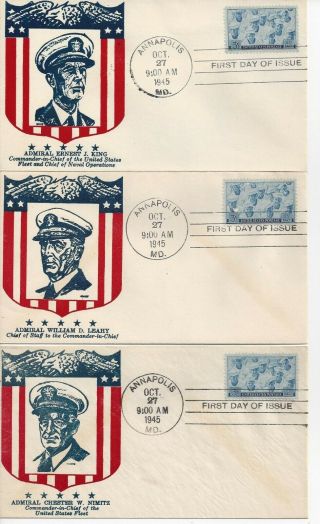 1945 Navy 935 20 First Day Covers with Different Cachets - Variety 5