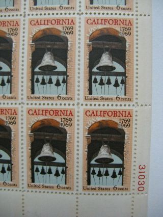 1969 California 1769 - 1969 Full Pane Stamp Sheet Scott 1373 MNH OG 2