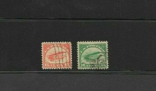 U.  S.  C1 And C2 Air Mail Stamps,  Neat Cancels