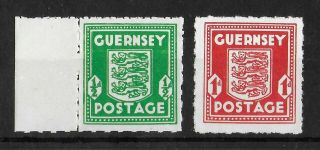 Guernsey German Occupation 1941 Nh Set Of 2 Michel 1 - 2 Vf