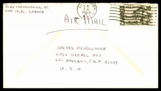 Mayfairstamps Canada 1969 Vancouver To Los Angels California Cover Wwb68013