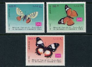 Butterflies Yemen 1968 Complete Set Mnh