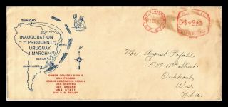 Dr Jim Stamps Inauguration President Of Uruguay Brazil Legal Size Cover 1947