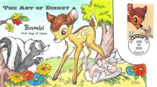 3866 37c Art Of Disney Bambi And Thumper,  Collins H/p Hand Painted [e541425]