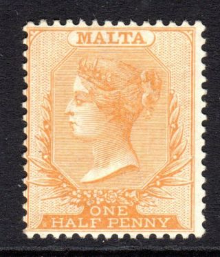 Malta Qv 1882 - 84 (wmk Ca) ½d Orange Yellow Sg18 Lm/mint