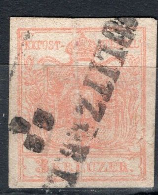 Austria 1850 Stamp Sc.  3 Type Iii Linear Cancellation 4