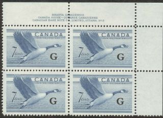 Stamps Canada 031,  7¢,  1951,  1 Plate Block Of 4 Mnh Stamps.