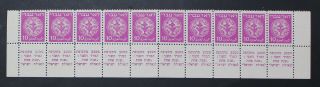 Israel,  1948,  Doar Ivri,  10m Strip Of 10 Mnh Stamps,  4 Lines Tabs A1469