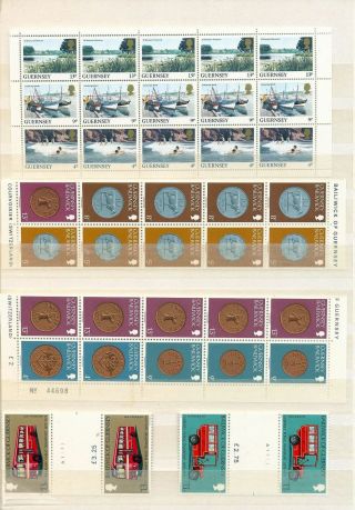 Guernsey Ships Coins Blocks Flowers Mnh (appx 100,  Stamps) (ref Dd751