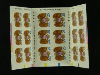 US Scott 2431a Fold it yourself Booklet Pane of 18 25c stamps MNH s214 3