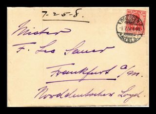 Dr Jim Stamps Dresden Germany Tied Postal History Backstamp Cover