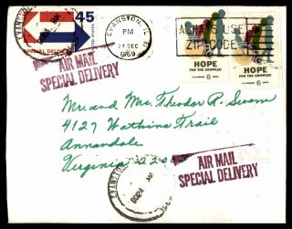 Mayfairstamps Us 1969 Illinois Air Mail Special Delivery Evanston To Virginia Co