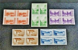 Nystamps Us Stamp 756 - 761 H Block With Vertical Line Between $20
