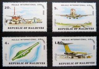 Maldive Islands 1980 Unissued Airport Designs (4) U/m Price Bn 291