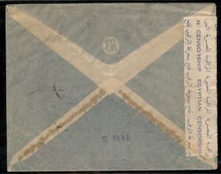 Rothschild Cairo Egypt 1941 WWII Airmail Cover To york USA Censor 66 Judaica 2