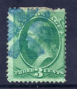 Us Stamps - 136 - - 3 Cent Washington Issue W/h Grill - Cv $37 - Blue Cxl