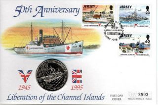 50th Anniversary.  Liberation Of Channel Is,  Brilliant Unc Alderney £2 Coin F10