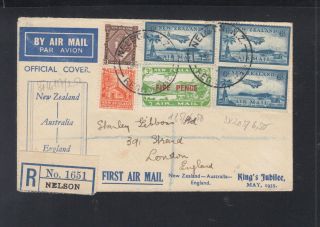 Zealand Air Mail Cover Nelson To London