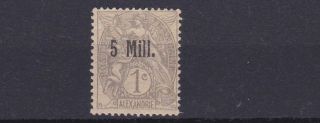 French Colonies Alexandria 1921 - 23 S G 140 5c On 1c Grey Mh