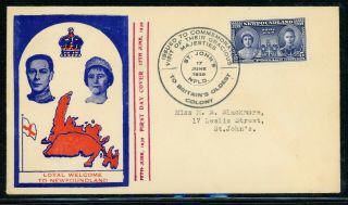 Newfoundland Postal History Lot 11 1939 Royal Visit Cachet Map Fdc $$