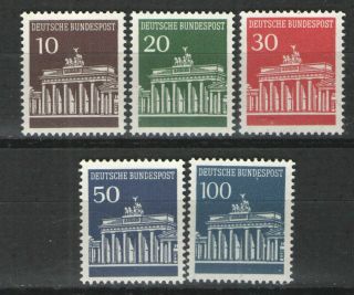 Germany - Deutsches Bundespost Berlin 1966 - 70 Sc 9n251 - 255 Mnh F - Coil Singles