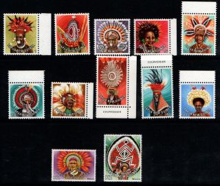 Papua Guinea 1977 1978 Headdresses Complete To 2k Mnh