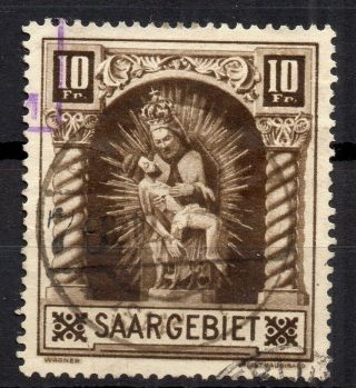 Saar; (saargebiet) 1925 Early Madonna Issue Fine 10fr.  Value
