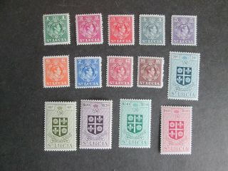 1949 St Lucia Definitive Complete Set.  Never Hinged