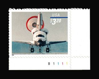 1998 Scott 3261 - Space Shuttle Landing - Usps Priority Mail,  Plate Nbr.  Single