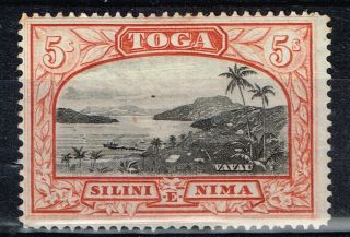 Tonga 1897 5/ - Black & Brown /red Wmk Sideways Postage