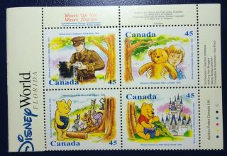 Canada Stamp Sc 1621a " Winnie The Pooh " Mnh Block