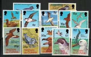 Tristan Da Cunha 222 - 233 Complete Set Birds 1977 Mnh